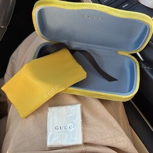 Gucci Yellow and Blue Sunglasses Case authentic